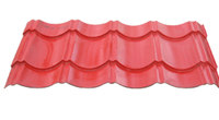 Red glazed steel tile